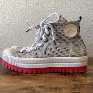 DUUO Women’s 36 / US 5 COL PLUS NET beige mesh platform sneakers sustainable